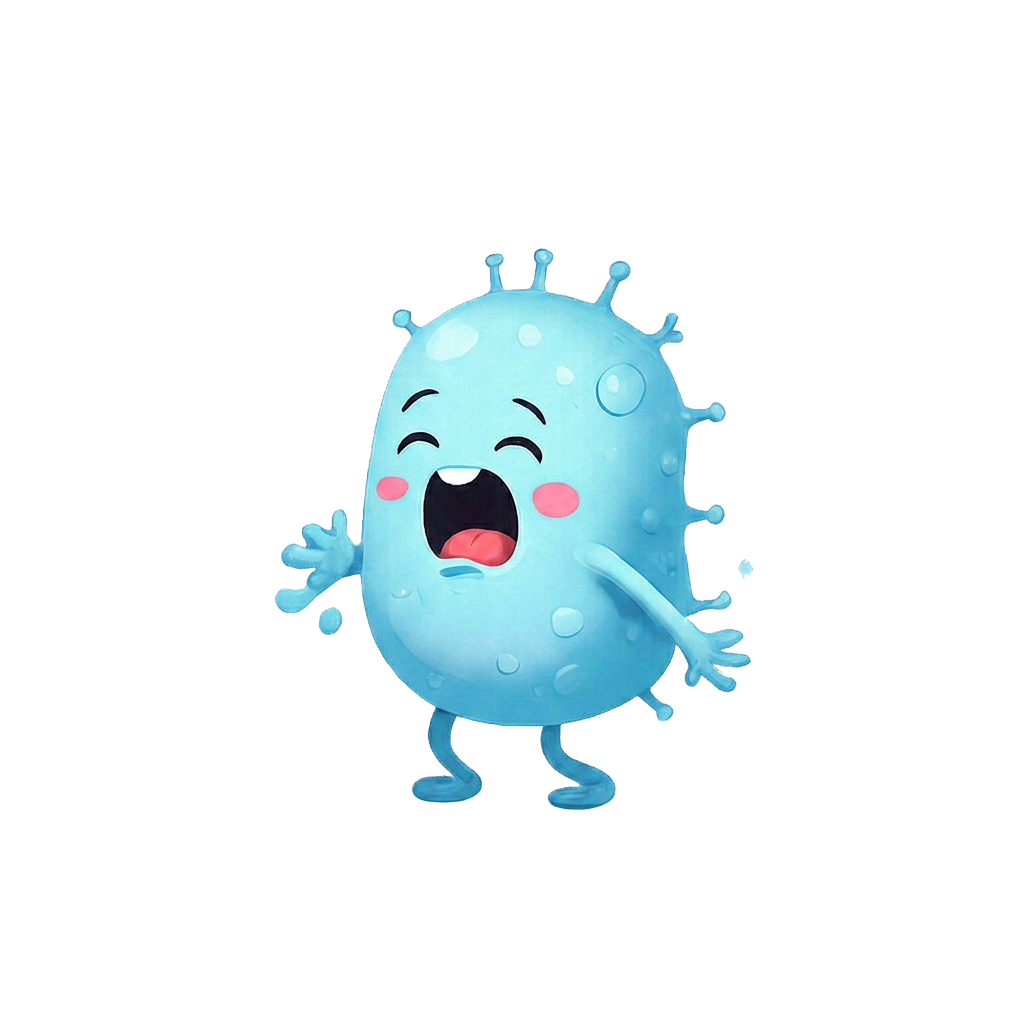 Cough the blue germ mascot
